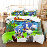 Laden Sie das Bild in den Galerie-Viewer, Sonic The Hedgehog Cosplay Kinderbettwäscheset Quilt Bettbezug Bettsets