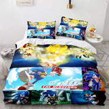 Laden Sie das Bild in den Galerie-Viewer, Sonic The Hedgehog Cosplay Kinderbettwäscheset Quilt Bettbezug Bettsets