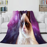 Laden Sie das Bild in den Galerie-Viewer, Space Cat Astronaut Katze im Weltraum Flanell-Fleecedecke, Nickerchen-Wickeldecke