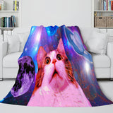 Laden Sie das Bild in den Galerie-Viewer, Space Cat Astronaut Katze im Weltraum Flanell-Fleecedecke, Nickerchen-Wickeldecke