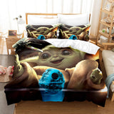 Laden Sie das Bild in den Galerie-Viewer, Star Wars Baby Yoda Cosplay Kinderbettwäscheset Bettbezug Bettsets