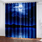 Laden Sie das Bild in den Galerie-Viewer, Starry Sky Space Night Scene Curtains Blackout Window Treatments Drapes