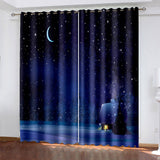 Laden Sie das Bild in den Galerie-Viewer, Starry Sky Space Night Scene Curtains Blackout Window Treatments Drapes