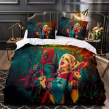 Laden Sie das Bild in den Galerie-Viewer, Suicide Squad Harley Quinn Deadpool Bettwäsche-Set Quilt Bettbezug-Sets