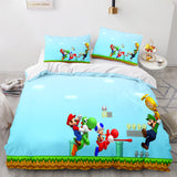 Laden Sie das Bild in den Galerie-Viewer, Super Mario Cosplay Bettwäsche-Set Quilt Bettbezüge Bettwäsche-Sets