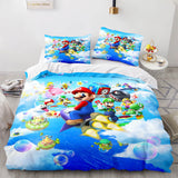 Laden Sie das Bild in den Galerie-Viewer, Super Mario Cosplay Bettwäsche-Set Quilt Bettbezüge Bettwäsche-Sets