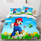 Laden Sie das Bild in den Galerie-Viewer, Super Mario Cosplay Bettwäsche-Set Quilt Bettbezüge Bettwäsche-Sets