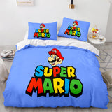 Laden Sie das Bild in den Galerie-Viewer, Super Mario Cosplay Bettwäsche-Set Quilt Bettbezüge Bettwäsche-Sets