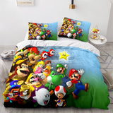 Laden Sie das Bild in den Galerie-Viewer, Super Mario Cosplay Bettwäsche-Set Quilt Bettbezüge Bettwäsche-Sets