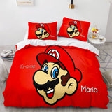 Laden Sie das Bild in den Galerie-Viewer, Super Mario Bettwäsche-Set Bettbezug-Bett-Sets