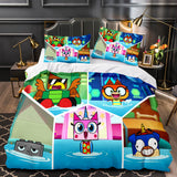 Laden Sie das Bild in den Galerie-Viewer, Unikitty Bettwäsche-Set Quilt Bettbezug Bettwäsche-Sets Kindergeburtstagsgeschenk