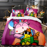 Laden Sie das Bild in den Galerie-Viewer, Unikitty Bettwäsche-Set Quilt Duvet Cover Bettwäsche-Sets für Kinder Geschenk