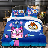 Laden Sie das Bild in den Galerie-Viewer, Unikitty Bettwäsche-Set Quilt Duvet Cover Bettwäsche-Sets für Kinder Geschenk